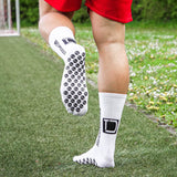 TAPEDESIGN Allround Classic Crew Soccer Grip Sock - White