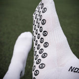 TAPEDESIGN Allround Classic Crew Soccer Grip Sock - White