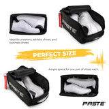 PASTE Shoe Bag Black - Water-Repellent Shoe Travel Bag with Carry Handle - Ideal for Sports and Everyday Use - Sneaker, Golf, Football, and Tennis Shoes