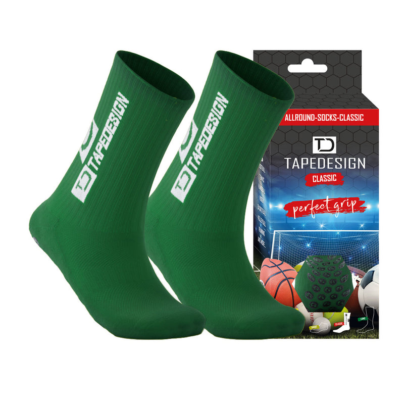 TAPEDESIGN Allround Classic Crew Soccer Grip Sock - Green