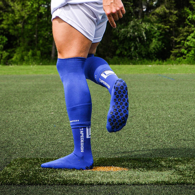TAPEDESIGN Allround Classic Crew Soccer Grip Sock - Blue – PASTE Sports Inc.